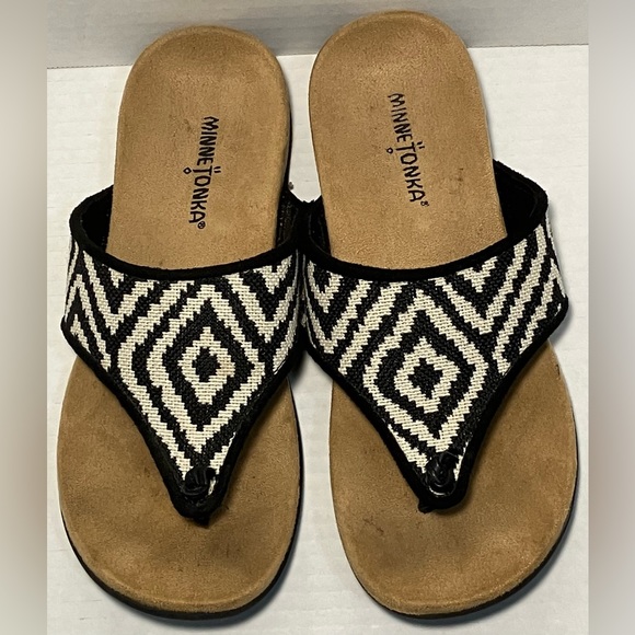 Minnetonka Mara Fresno Fabric Sandal Flip Flop Women’s US 7 *Excellent* - Picture 9 of 14
